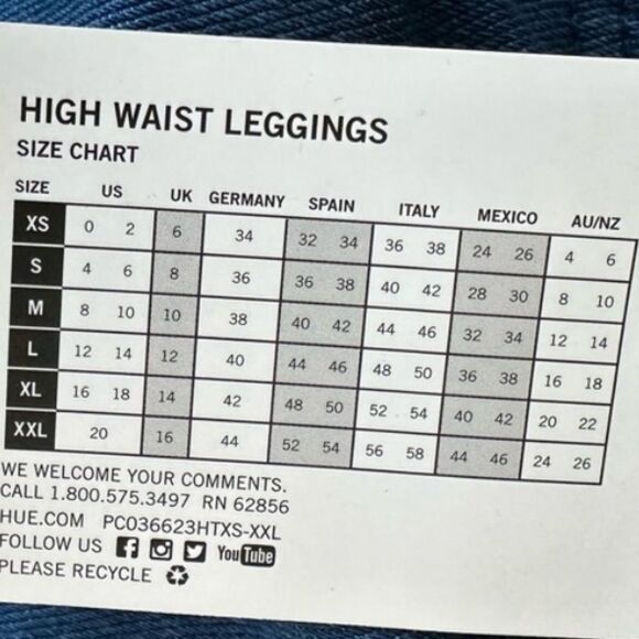 Hue | Women’s Ultra Soft Navy Blue Denim High Waist Skimmer Leggings Dark Wash - Picture 14 of 14